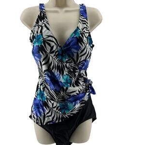 Pineapple Bay Women Swim One Pieces Purple Blue Flower Womens 16